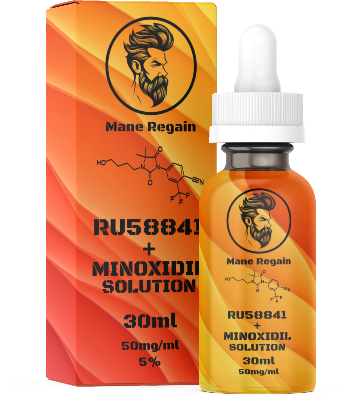 RU58841 + Minoxidil - 5% Solution (50mg/ml) - 30ml Bottle